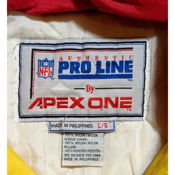 Kansas Chiefs 90s APEX puffer jacket MONTANA L red gold NFL Pro Line vintage - Picture 8 of 13